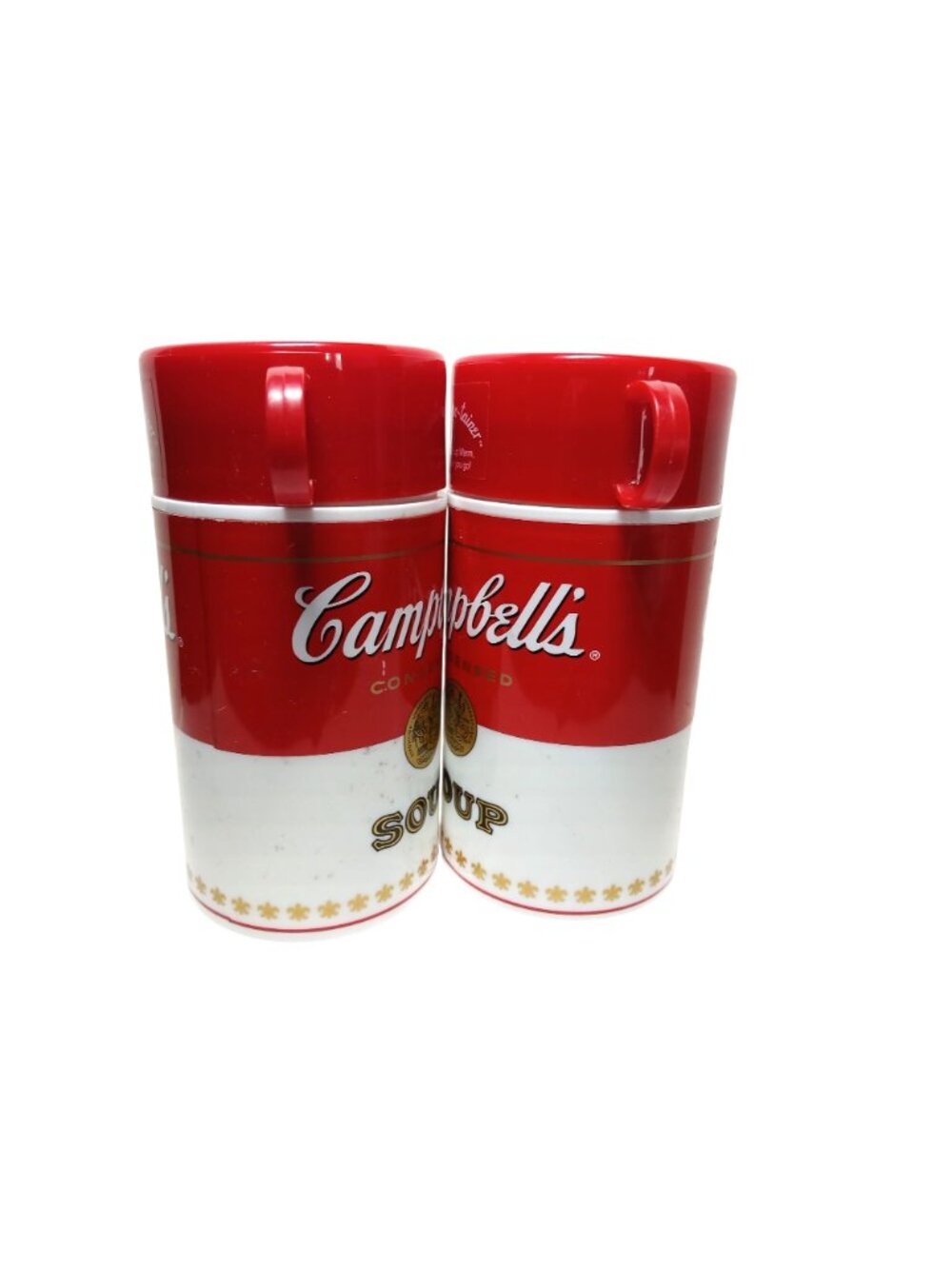 Vintage 90s Campbells Soup Thermos Retro Red White Lot 2 Can-tainer Insulated - Picture 3 of 14